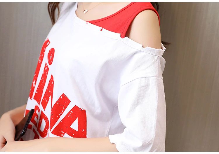 2018 Женская летняя футболка повседневные Хлопковые женские топы с коротким