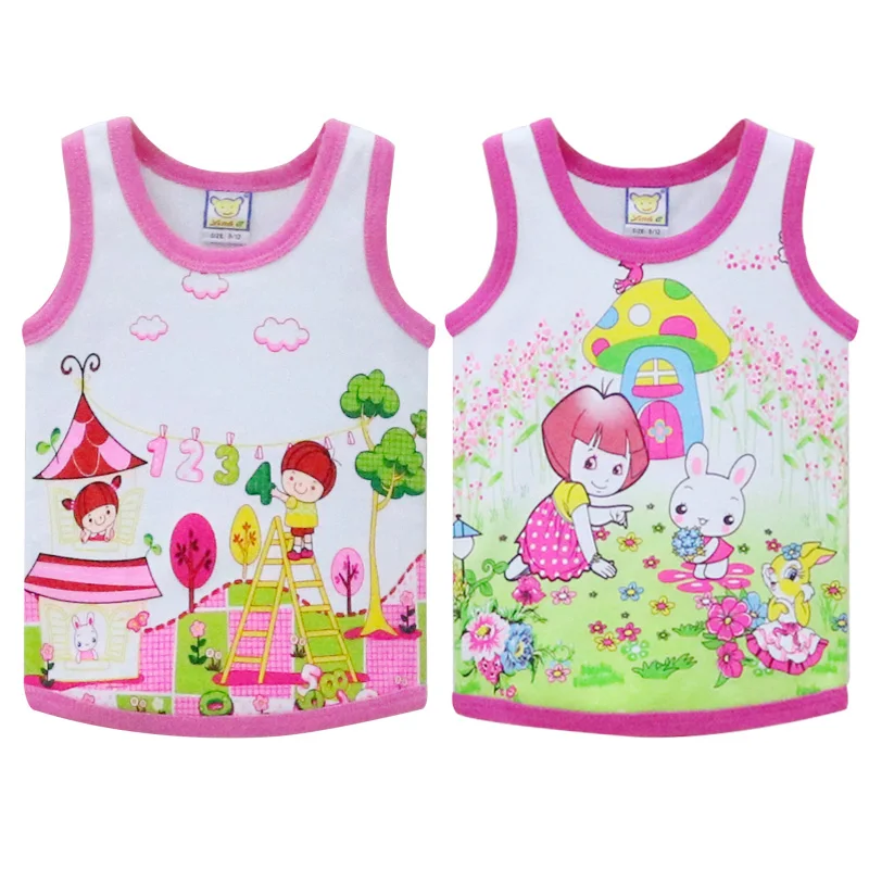 2StyleD5 Детские топы для детей 2-4 лет; рубашки без рукавов из хлопка; разных цветов - Цвет: 2StyleD5