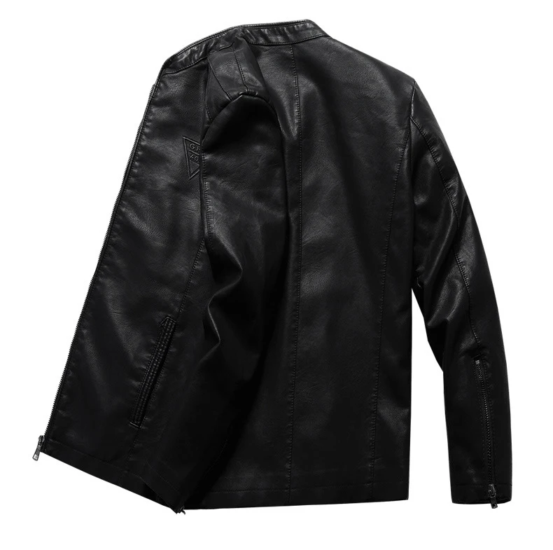 TIEPUS размера плюс M~ 5XL, 6XL, 7XL, 8XL новая кожаная куртка мужская однотонная Повседневная приталенная куртка с воротником-стойкой мужская куртка из искусственной кожи