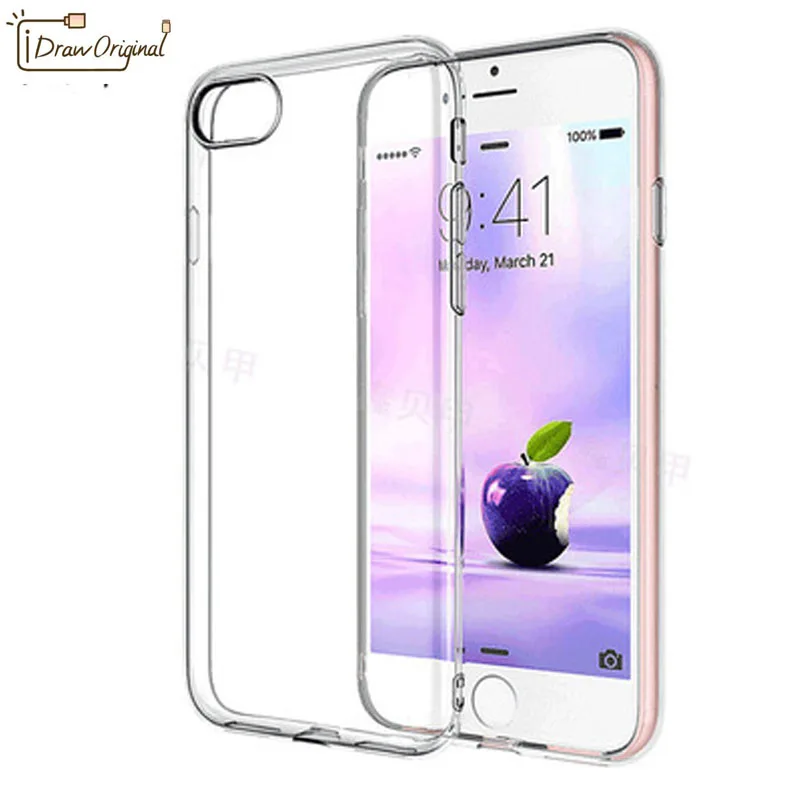 Рисовать Оригинальный чехол для телефона iPhone 7 6 6s 8X5 5S SE одноцветное Цвет