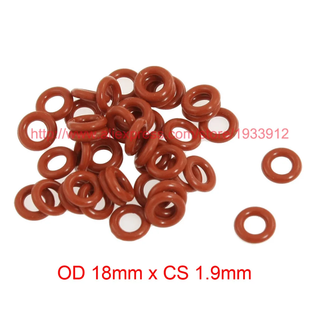 OD 18mm x CS 1.9mm silicone o-rings high temperature gasket rubber sealing washers