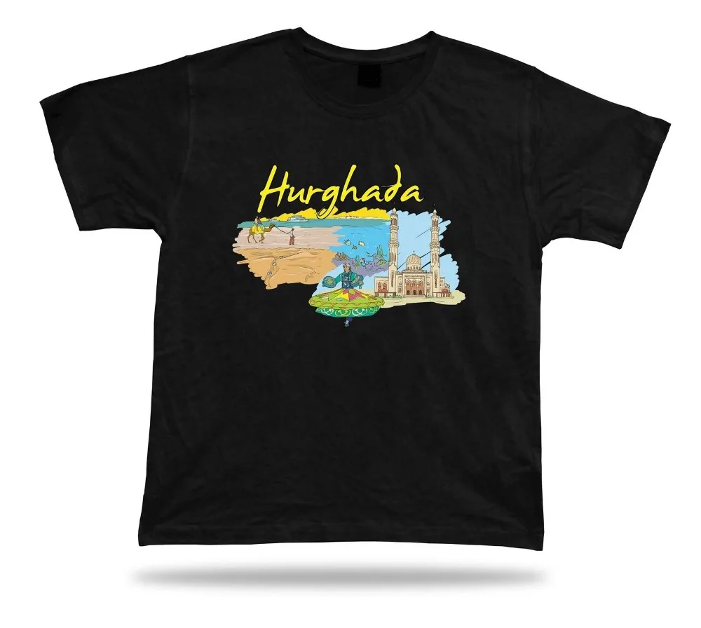 Футболка Hurghada с изображением пустыни дыхания большого аквариума песка города