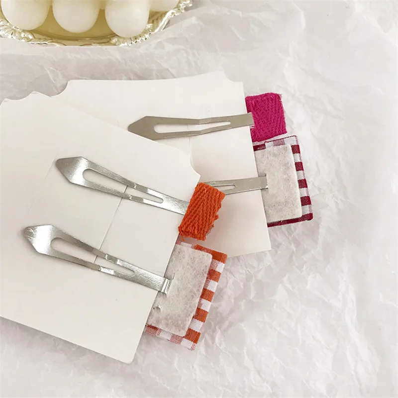 2 шт женские Девушки красочные решетки наборы шпилек для волос корейские