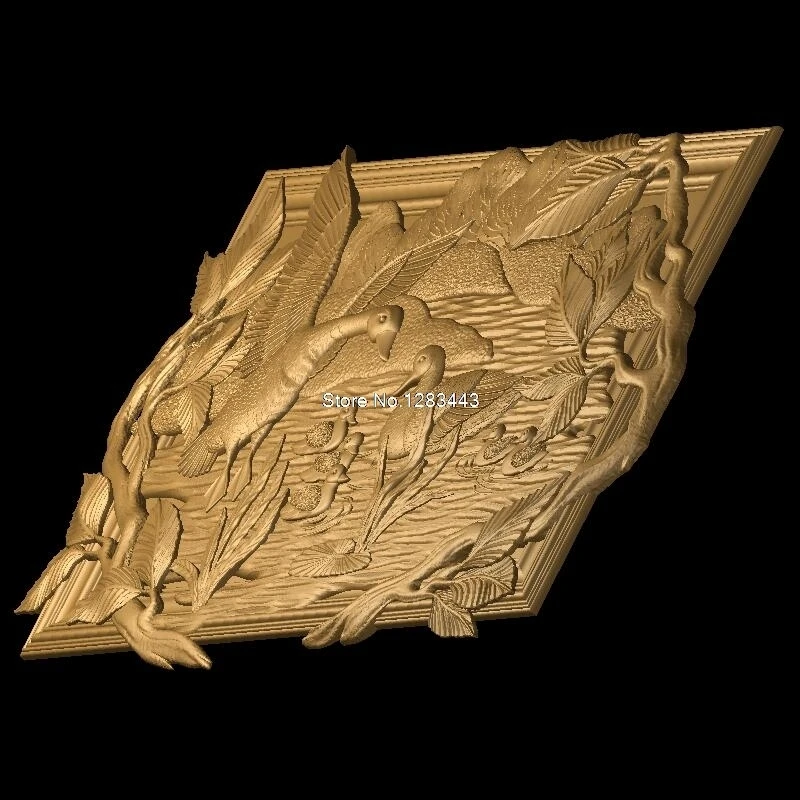 3d модель panno utki STL формат Уточки 3D для ЧПУ в формате STL|3d model relief|3d relief modelfor cnc |