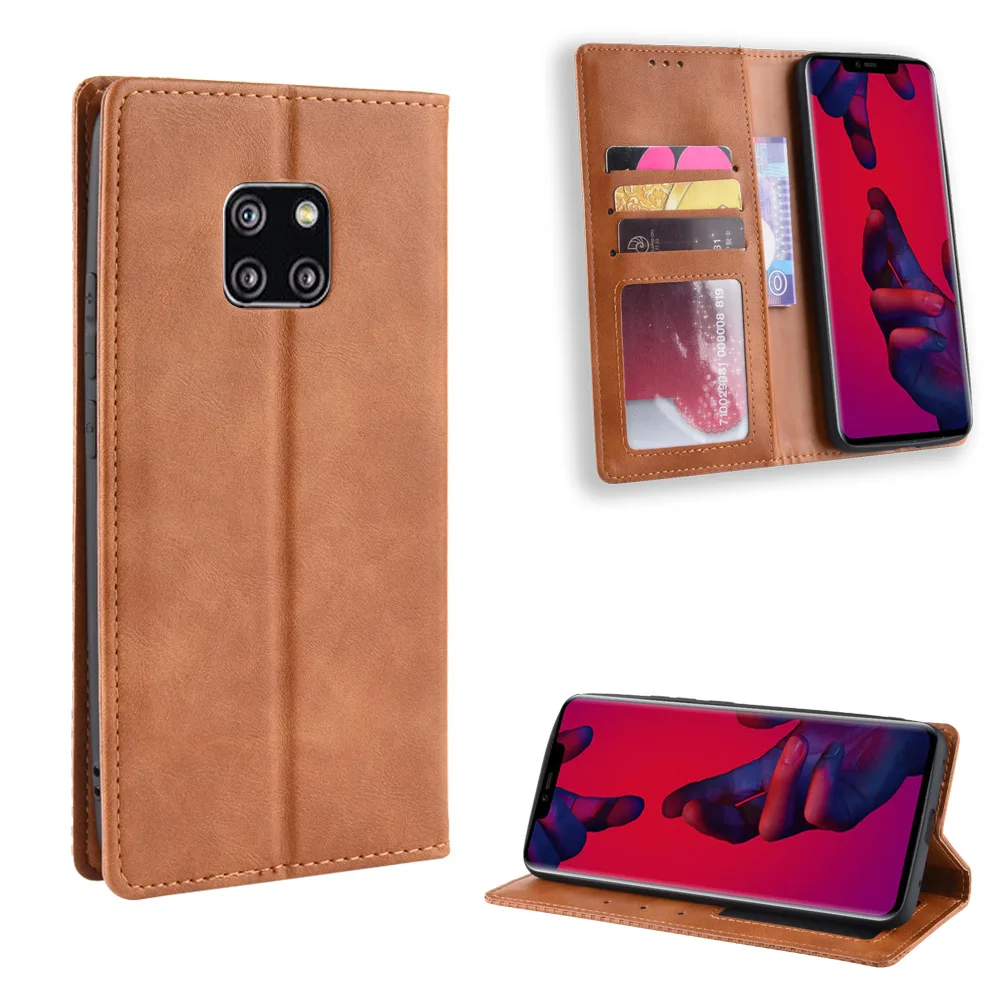 Роскошный Магнитный Тонкий кожаный флип-чехол в стиле ретро для Huawei Mate 20 RS Porsche