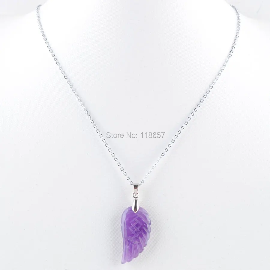 Аметисты драгоценный камень крылья Ангела целебная точка чакры кулон ожерелье