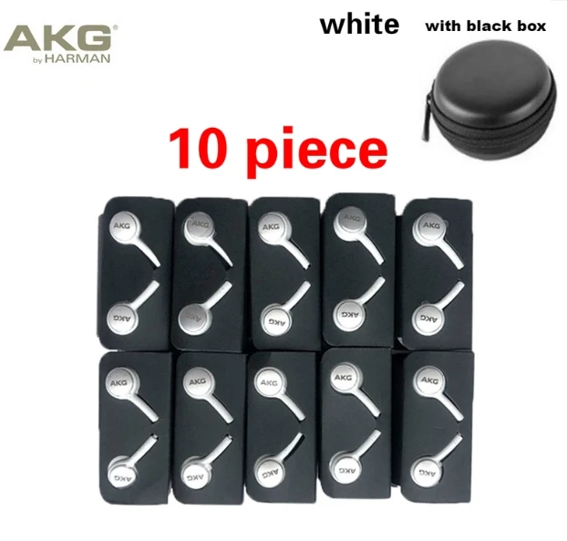 white 10 with box Наушники AKG IG955 опт 5 10 20 шт 3,5 мм наушники-вкладыши с микрофоном Проводная гарнитура для Galaxy samsung S10 s9 S8 S7 смартфон - Цвет: white 10 with box