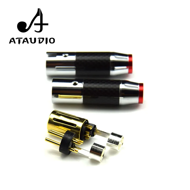 4 шт. Hi fi Разъем ATAUDIO из углеродного волокна XLR end Позолоченные разъемы для мужчин и