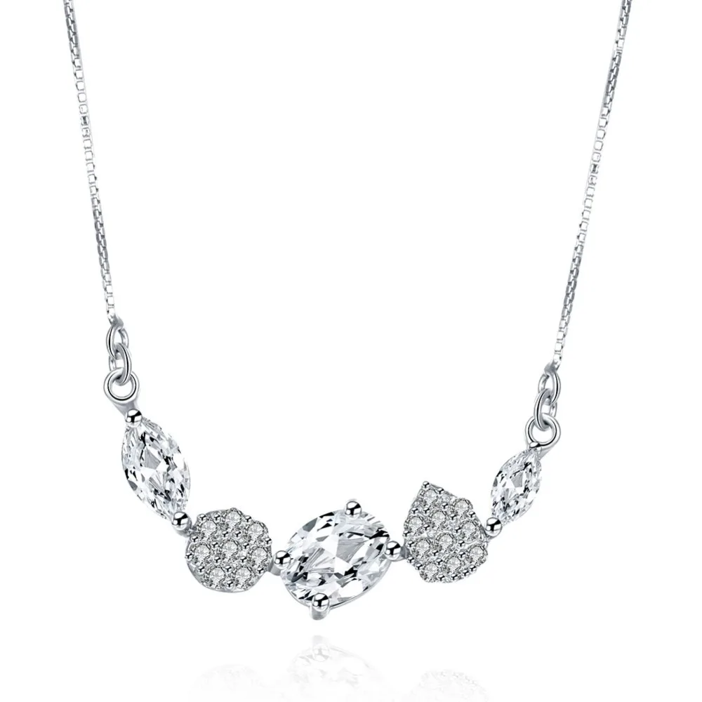 2017 Новый Брелок 925 Серебряное Ожерелье Для Женщины Choker Циркон Геометрические