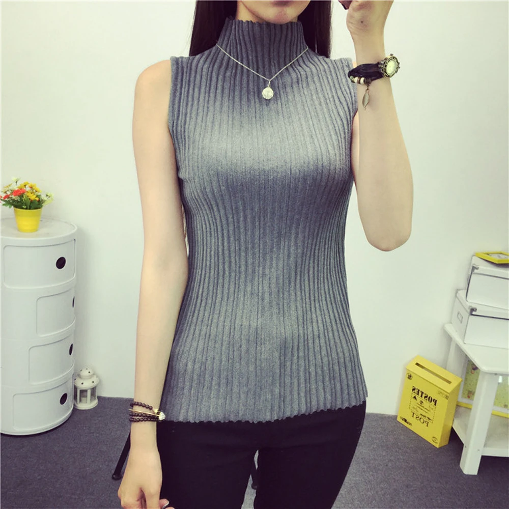 Женский топ с высоким воротом весенний и летний хлопковый эластичный