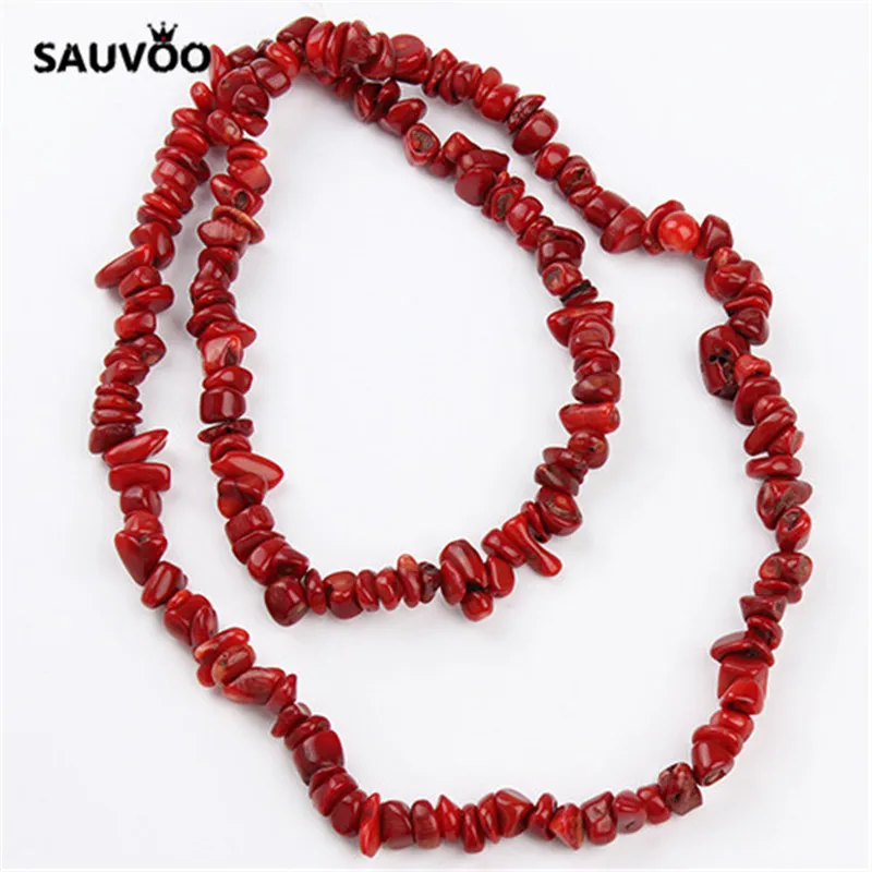 SAUVOO 1 нитка/партия нестандартные красные коралловые бусины около 80 см 8-12 мм в