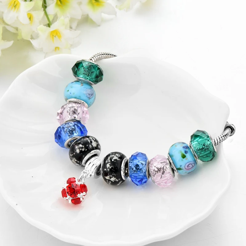 TOUCHEART Новый дизайн красочные очаровательные браслеты со стеклянными бусинами и