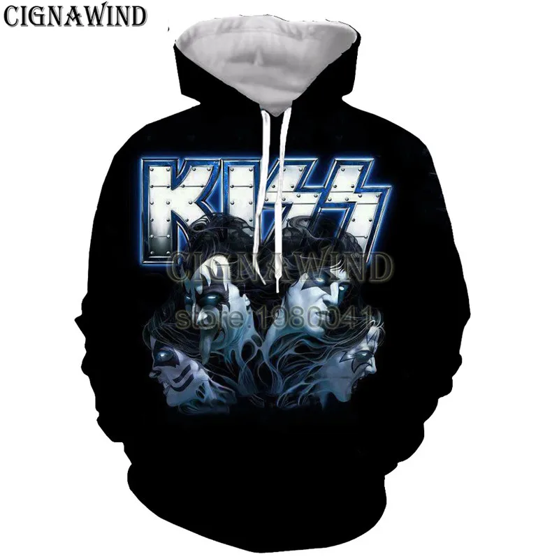 Новое поступление хип хоп стиль серия kiss band мужская и женская футболка в стиле