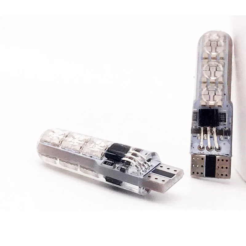 2 шт. RGB T10 W5W светодиодный 194 168 W5W 5050 SMD автомобильный купольный светильник для чтения Автомобильная клиновидная лампа RGB светодиодный светильник с пультом дистанционного управления