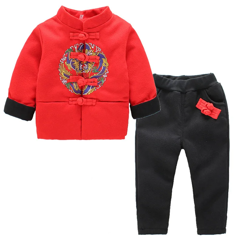 Зимняя одежда в китайском стиле для малышей от 1 до 6 лет Для мальчиков и девочек