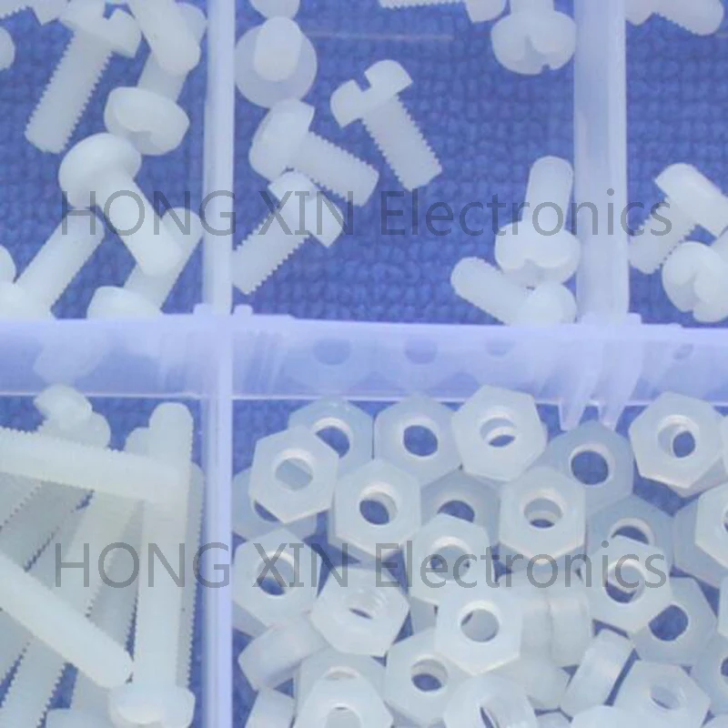 160 шт. белые метрические гайки и болты M3 8|nylon screw|assorted boltsnylon bolt |