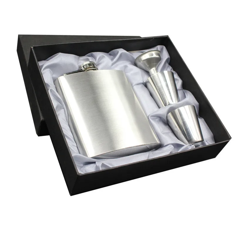 

Bpa Free 7oz Whisky Imprint Liquor Flagon Cccp Stainless Steel 304 Glossy Face Alcohol Hip Flask SET With Gift Box