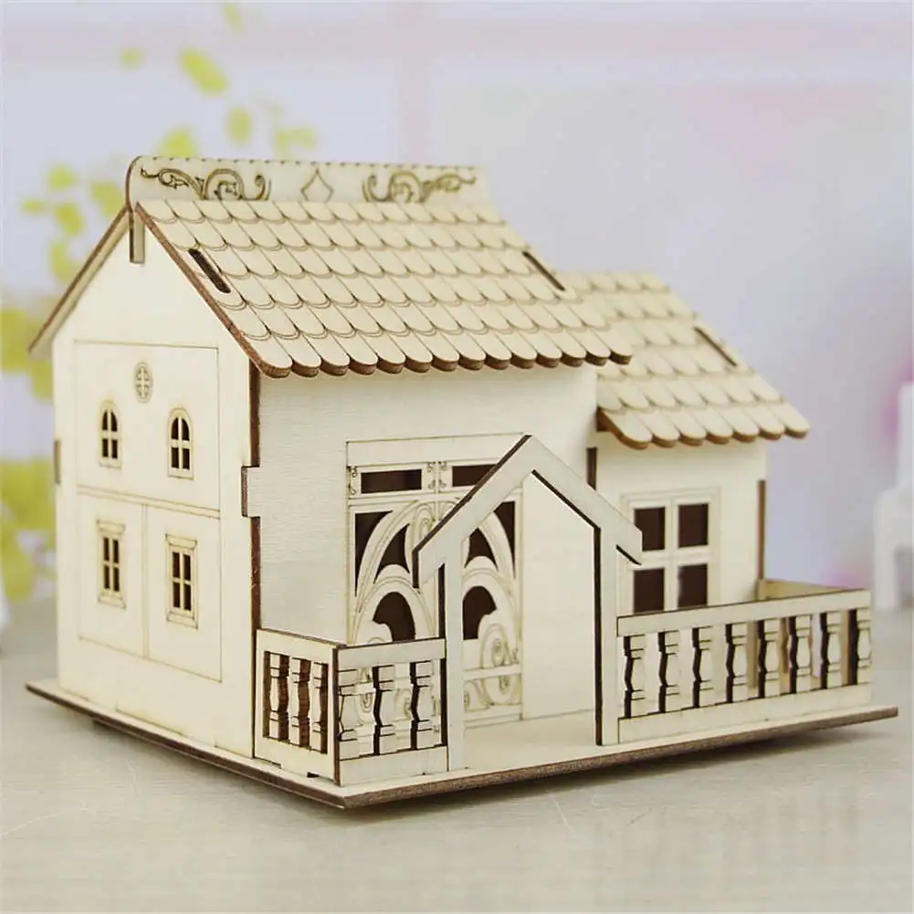 

Multi-functional Wooden Villa Night Light Piggy Bank Home Decoration Money Box SDF-SHIP