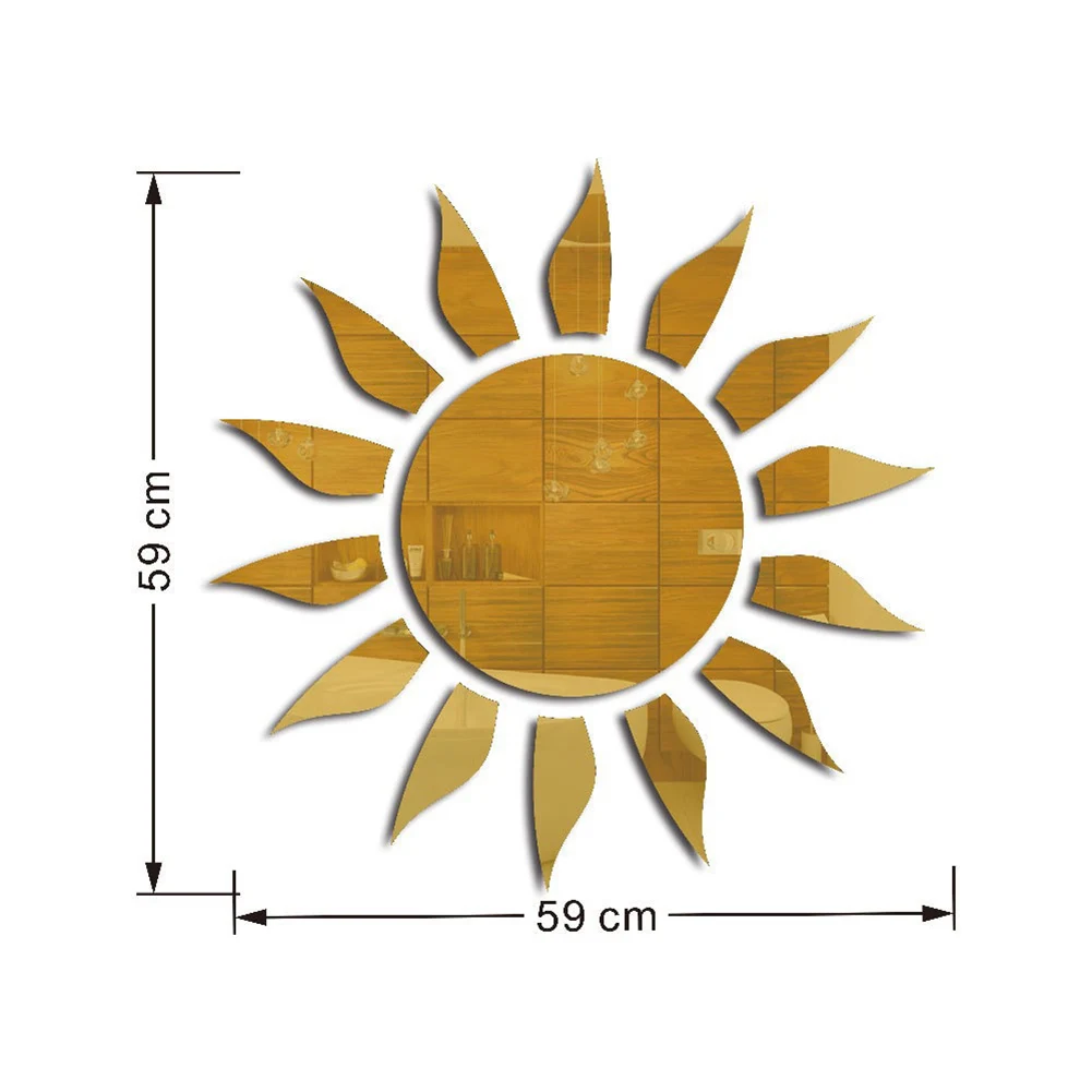 Настенная Наклейка 3D зеркальная Солнцезащитная форма фоновое украшение для дома