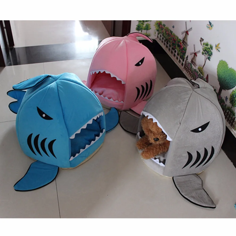 Shark Shape Dog Beds Warm Soft House Pet Sleeping Bag Cat Sofa Bed Puppy for Nest Mat Products Дом и сад