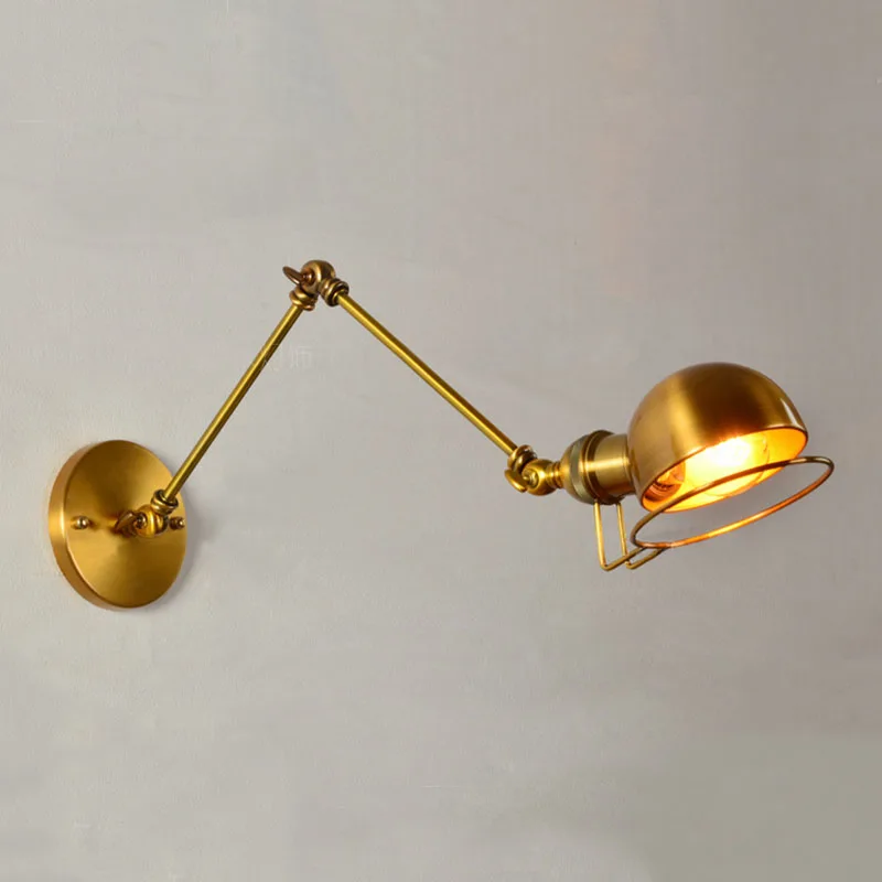 Modern Sconce wall light led lighting fixtures with flexible arm vintage surface mounted lamp bedroom black copper 110/220v | Лампы и