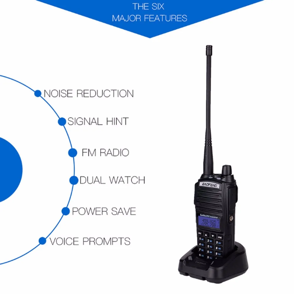 2 шт. Baofeng UV-82 портативная рация UV82 двухсторонняя радио двойная PTT Ham CB радиостанция