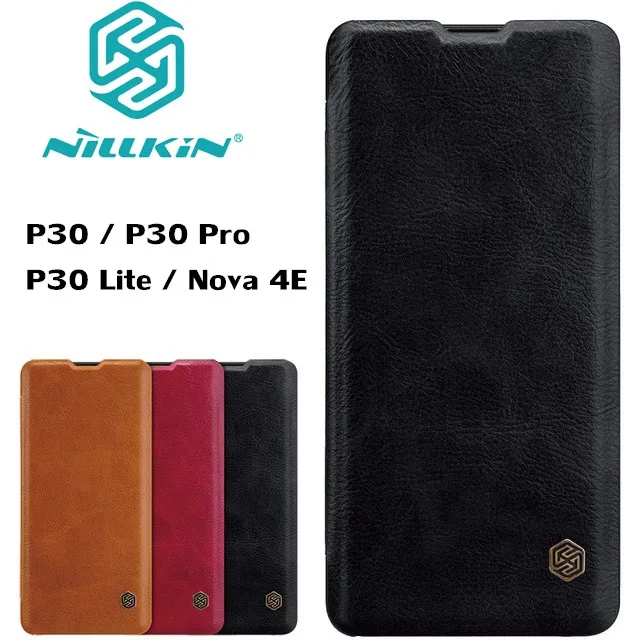 

Чехол Nillkin QIN для Huawei P30, кожаный чехол-кошелек с кармашком для карт, защитный флип-чехол для Huawei P30 Lite Nova 4E / P30 Pro