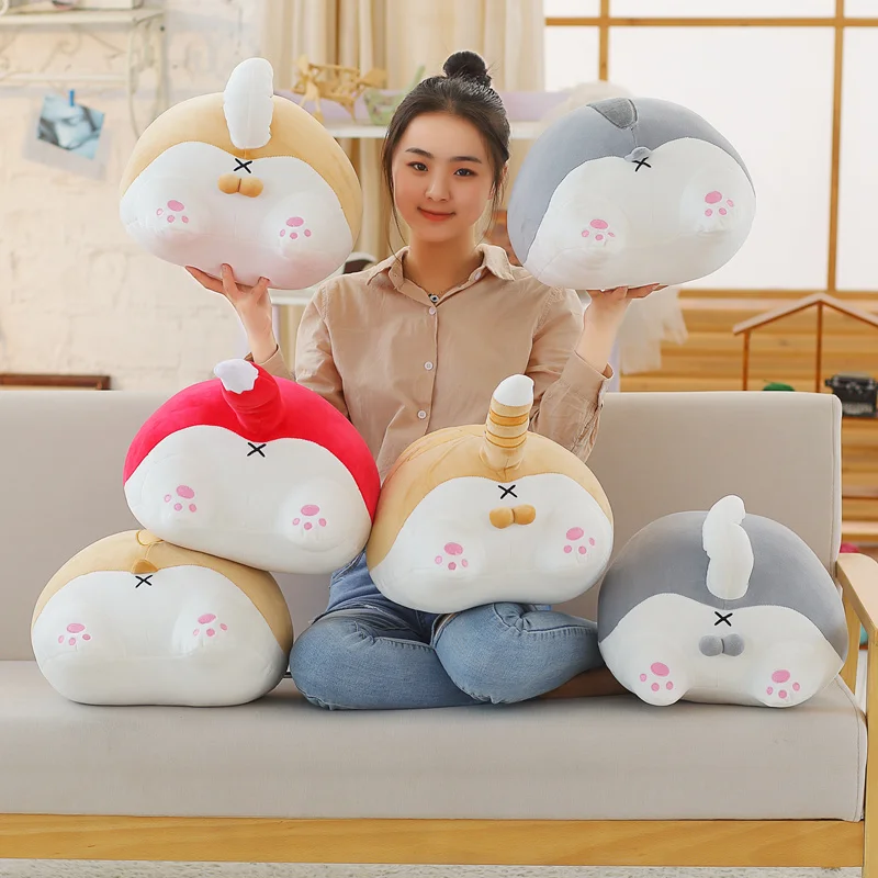 

New 35cm Creative Animal Doll Cute Plush Toys Kawaii Dog Cat Fox Hamster SofaCushion Soft Christmas Gift For Children Home Decor