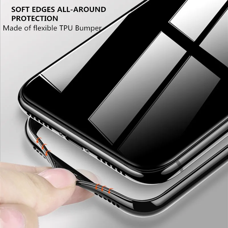 Koisacase Premium Glass Case For iPhone XR XS Max Cases Transparent Silicone Edge Back Cover 6 6S 7 8 Plus |