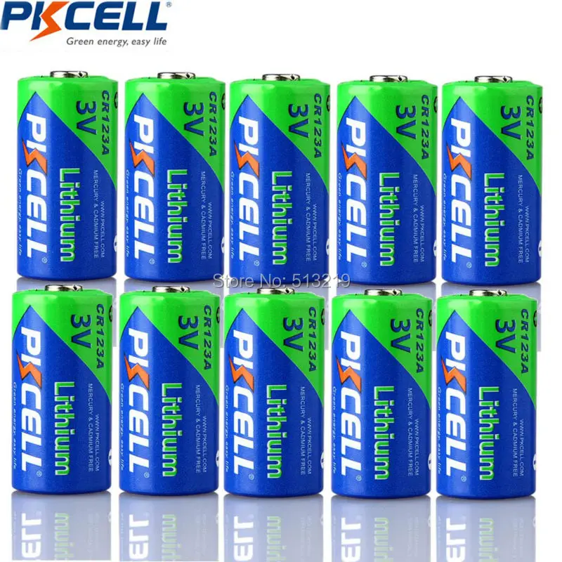 PKCELL 10X3V CR123A Батарея 1500 мА/ч CR123 123A CR17345 KL23a VL123A DL123A 5018LC EL123AP SF123 Non литиевая