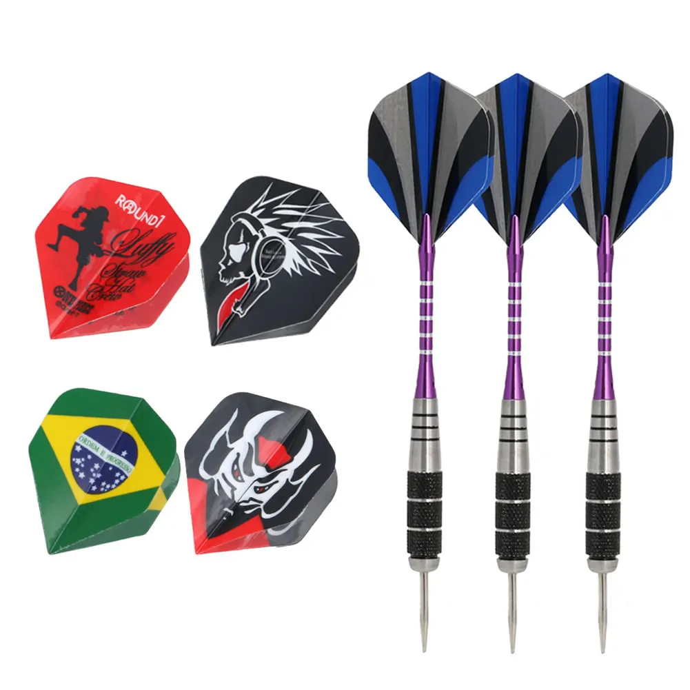 

3pcs Knurled Black Nickel Plated Aluminum tip darts Shafts Nice flights New