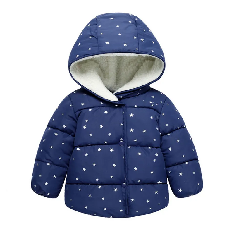 

Children's Outerwear Girls Winter Warm Hooded Coat 2022 Children's Baby Cotton Jacket Autumn Children Clothing For 1-5 Years