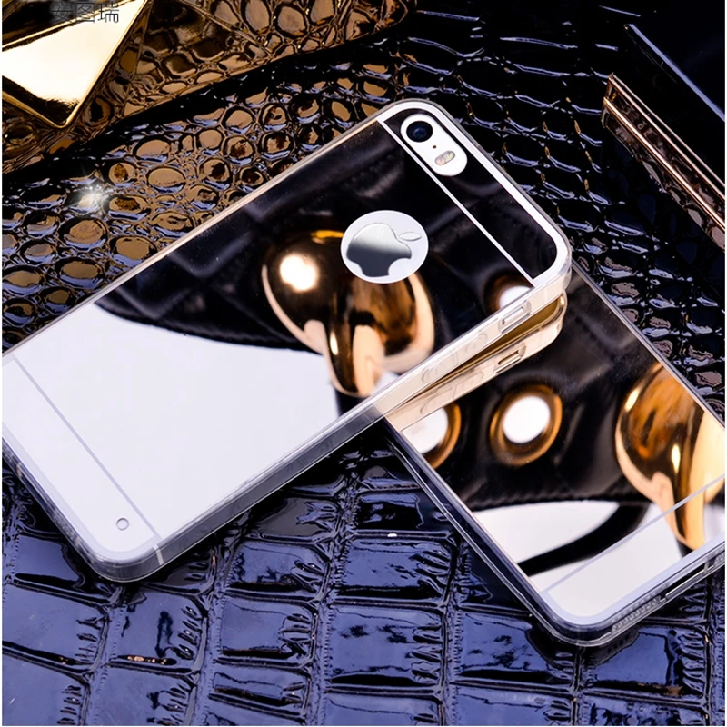 Зеркальный чехол с покрытием для iphone 6 6S 7 8 Plus X 10 XR XS MAX 5 5s SE Модный мягкий из ТПУ