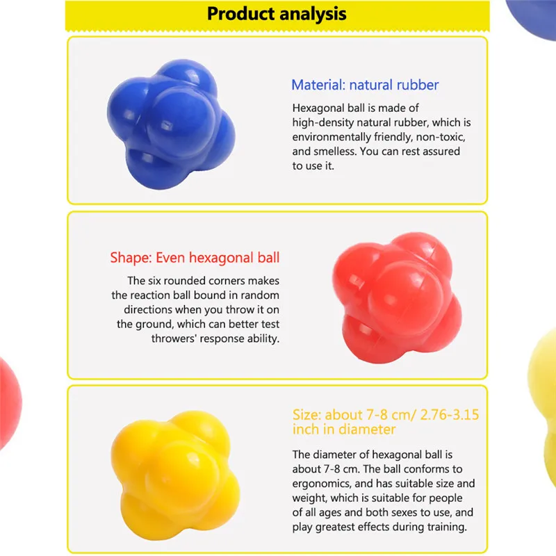 

Hexagonal Reaction Ball Toys Sports Reflex ball Speedball Speed Response Ball for Sports Leisure and Therapy Toys Ball Best Gift