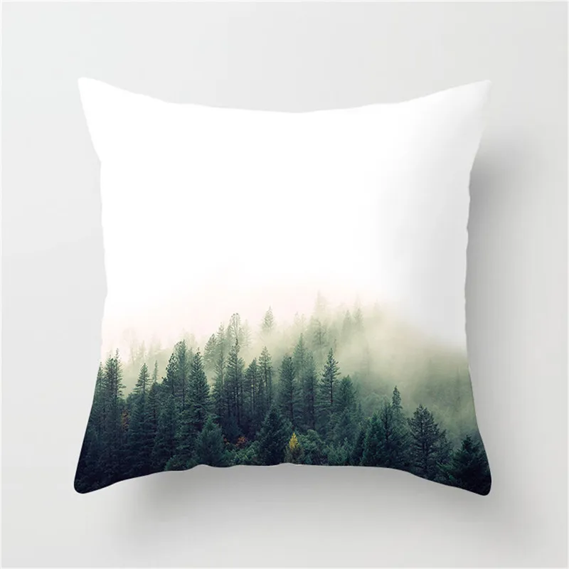 

Fuwatacchi Scenic Style Cushion Cover Forest Sailboat Bridge Cactus Peach Printed Pillow Cover Decorative Pillows For Sofa Car