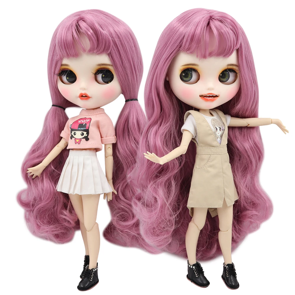 Ледяная кукла DBS Blyth 1/6 bjd белая кожа для суставов тела розовые волосы матовое лицо