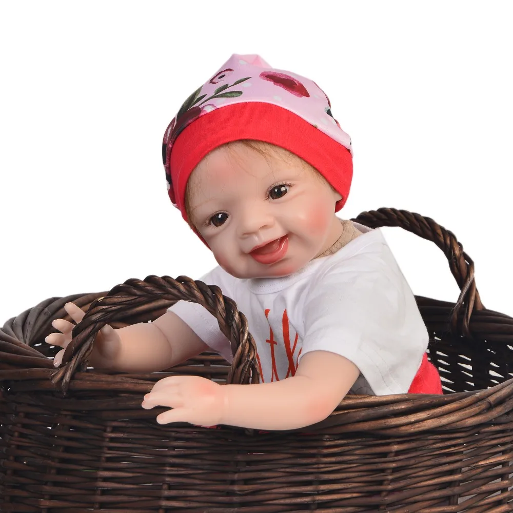 Новый стиль 22 дюйма мягкая силиконовая Кукла Reborn 55 см Реалистичная укоренившая