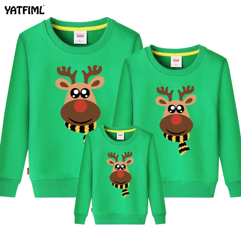 

YATFIML/Рождественская Одинаковая одежда для всей семьи, одежда для мамы, дочки, сына, хлопковая Повседневная футболка с длинными рукавами, оде...