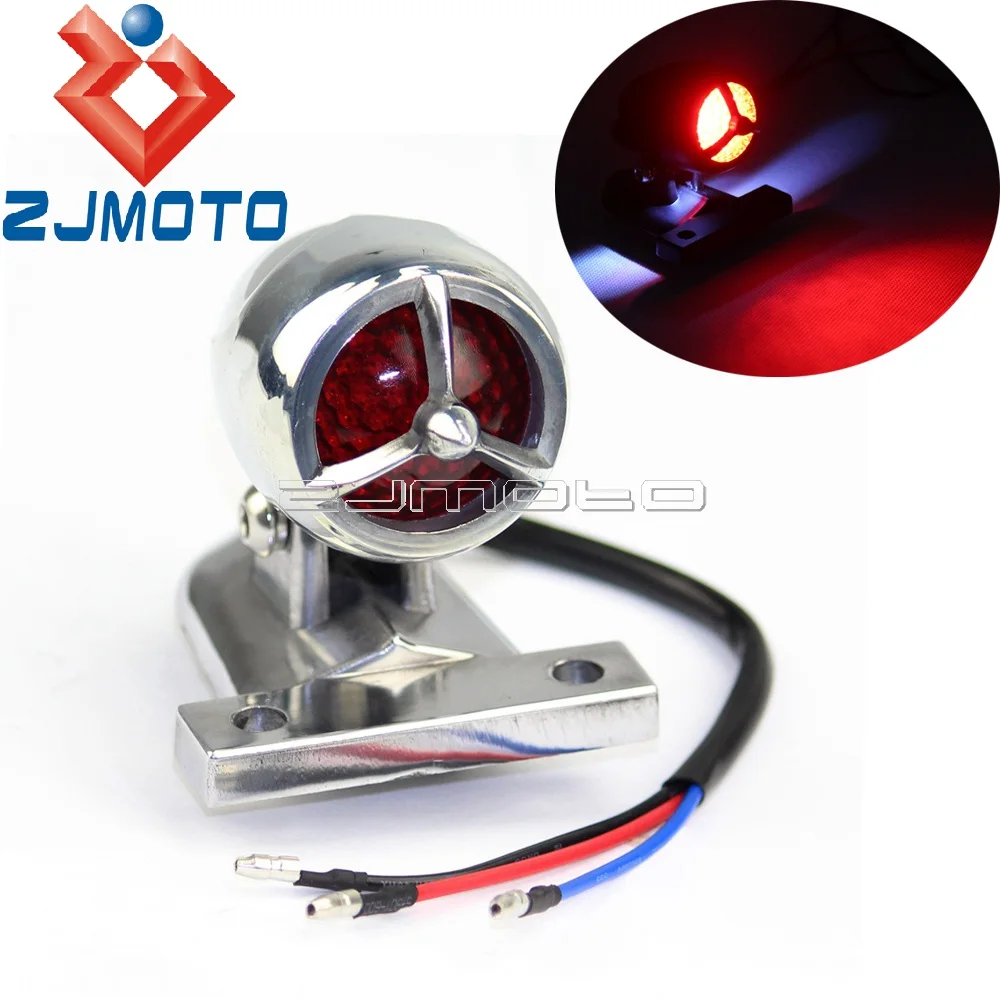 

Универсальный светодиодный фонарь светильник хвост светильник стоп-сигнала для Harley Cafe Racer Bobber Chopper Красный объектив хвост Светильник w/номе...
