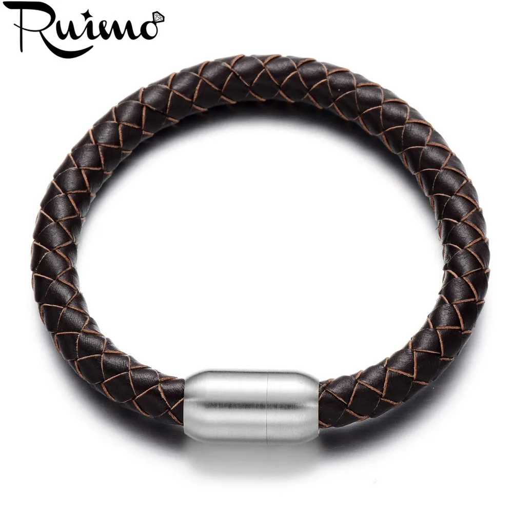 Браслеты из натуральной кожи RUIMO 5 типов 8 мм бусины с большим отверстием женский и