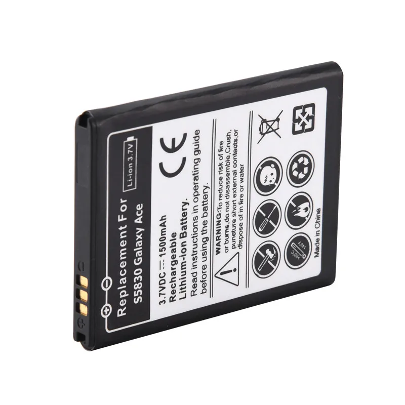 Mobile Phone Battery for Samsung GT-S5830 Galaxy Ace Built-in Li-ion 3.7V 1500mAh Replacement Batteries Bateria | Мобильные телефоны
