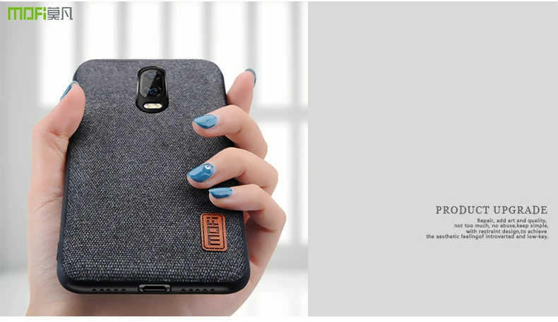 Чехол для oneplus 6 t, чехол MOFI One Plus 6 T, задний тканевый чехол для 1+ 6 T, полный чехол, чехол с мягкими силиконовыми краями OP6T, жесткий матовый чехол