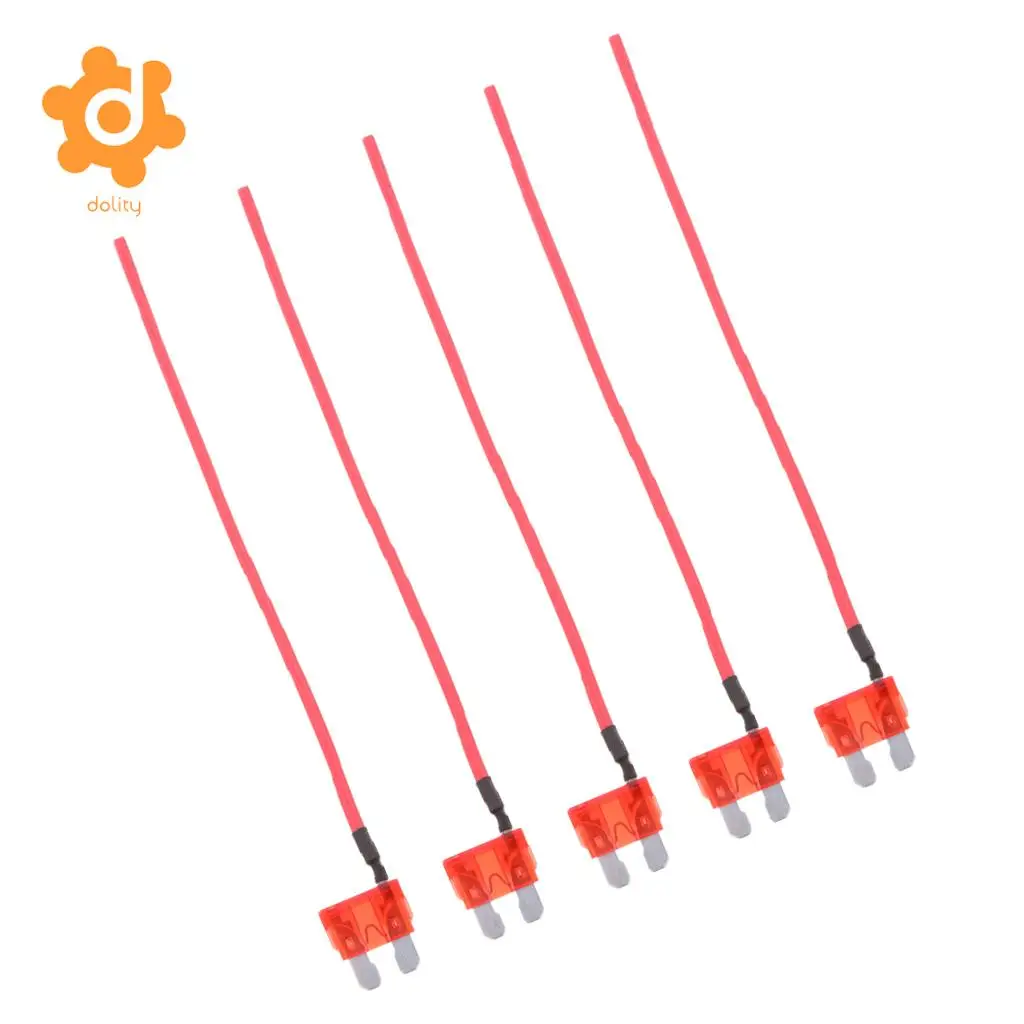 5 Pieces Car Truck Boat 10A 32V ATO ATC Medium Blade Fuses with 16 AWG Wire | Автомобили и мотоциклы