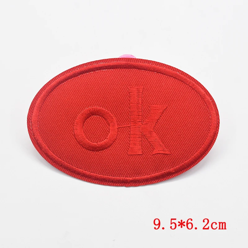 10 шт./лот большая вышитая нашивка английские буквы Ok мотив железо для ремонта