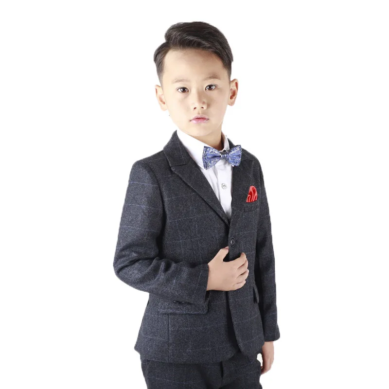 Детский костюм с пиджаком для мальчиков деловой и цветочным принтом комплект