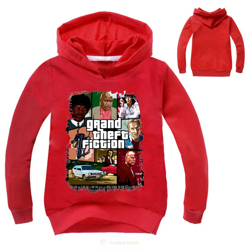 Boys Outwear gta 5 Hoodies Street Fight Long with Costumes Clothes T shirts Children's Sweatshirts For Kids Tops | Детская одежда и