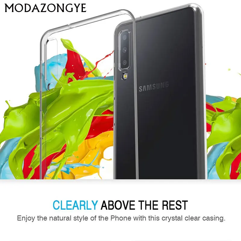 Для Samsung Galaxy A7 2018 силиконовый прозрачный Футляр задняя крышка чехол для телефона