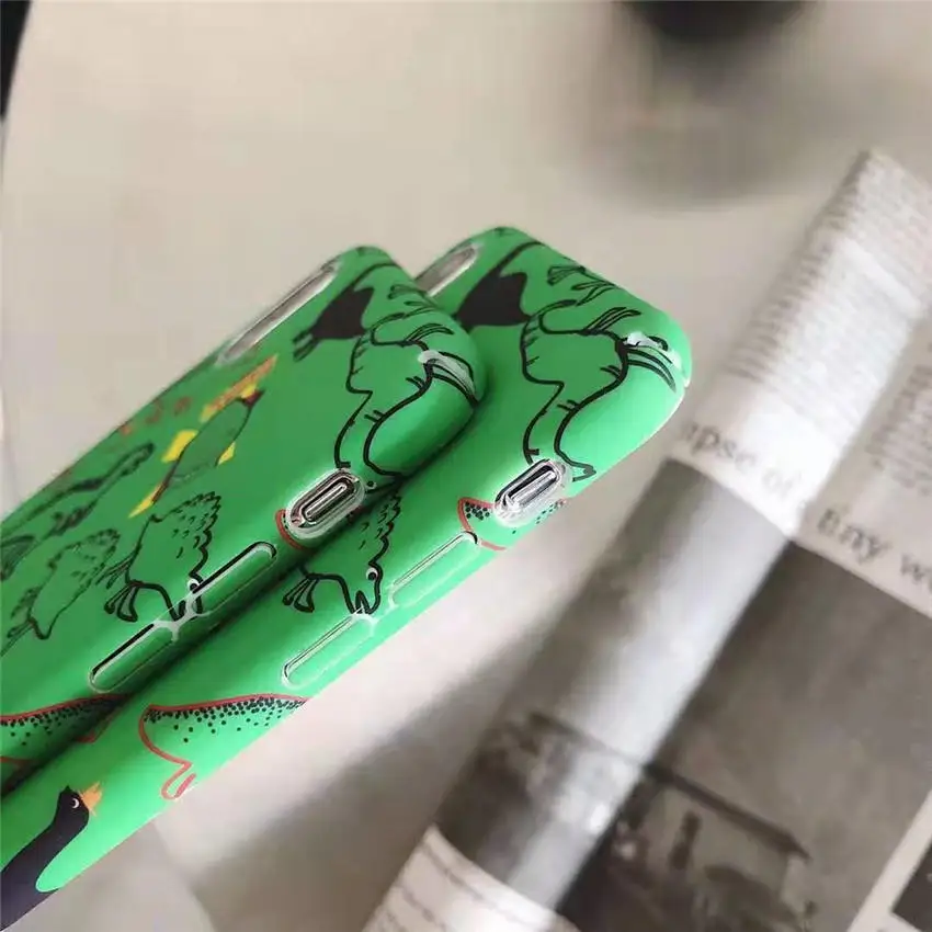 For iPhone XR XS MAX 8 7 6s Plus Phone Covers Full Back Case Cute Green Dinosaur Family Lovely Cartoon Pattern Fundas Coque Capa |