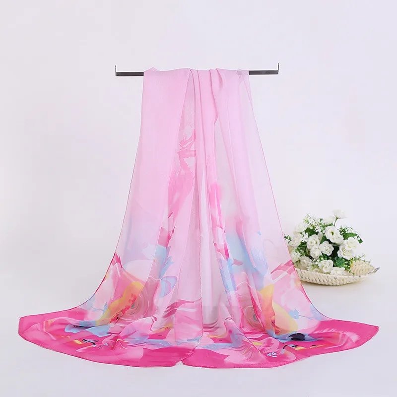 Новинка 2017 Женский шифоновый шелковый шарф новый цветочный принт дамские