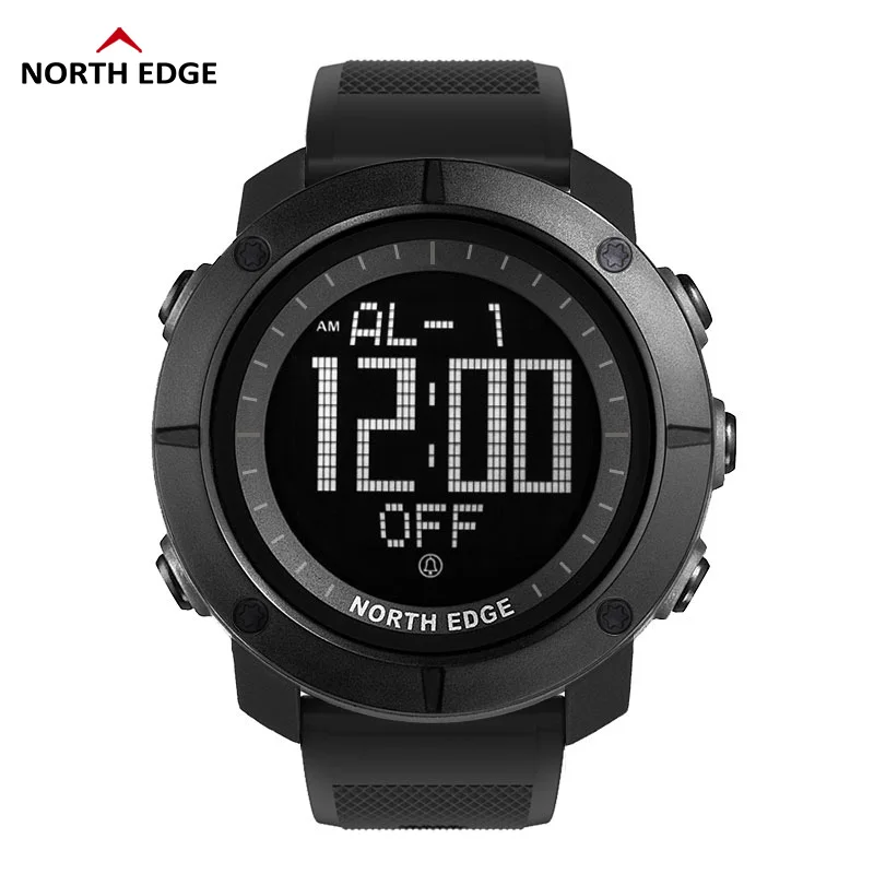 Часы NORTH EDGE World Time Мужские спортивные армейские водонепроницаемые до 50 м цифровые